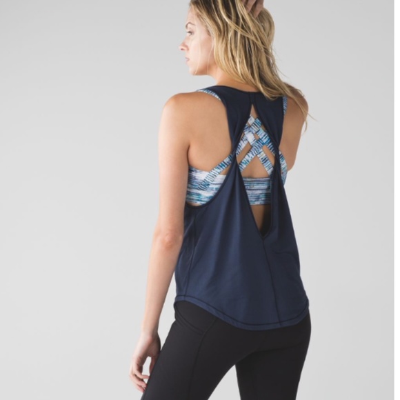 lululemon athletica Tops - Lululemon Ready & Go 2 in 1 Bra/Tank in Inkwell / Blurry Belle Multi size 8